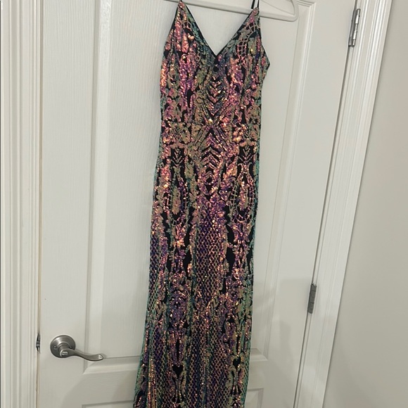 Multicolor Sequin Maxi Dress - Picture 1 of 7
